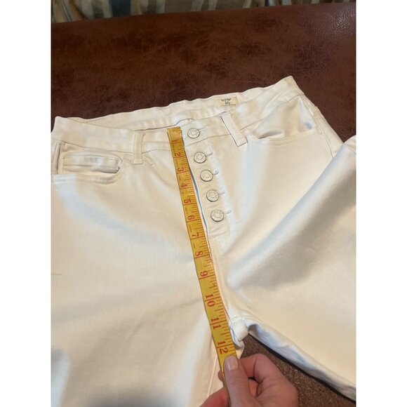 Bridge By Gly White Curvy High Rise Ankle Skinny Jeans Size 30 Distressed Hem - Picture 6 of 9